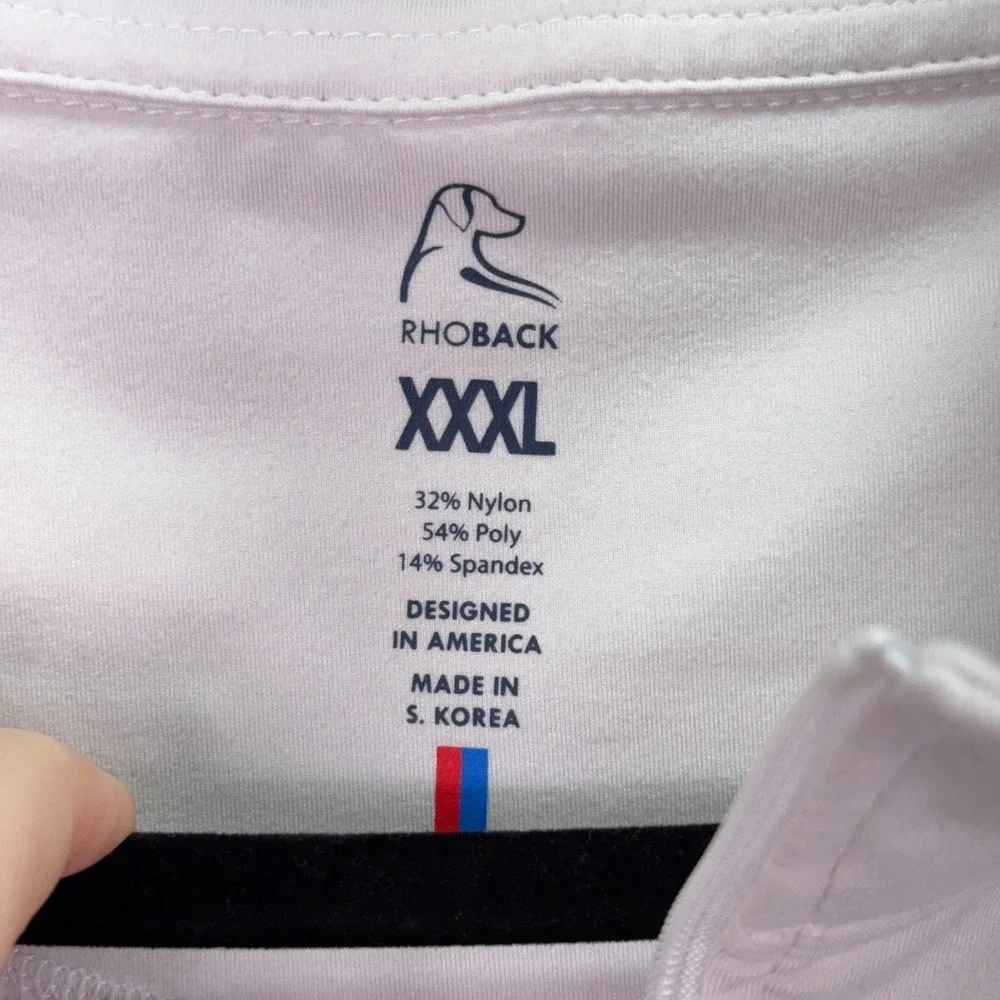 Rhoback Shirt Men 3XL White 1/4 Zip Pullover Performance Athleisure Stretch Golf
